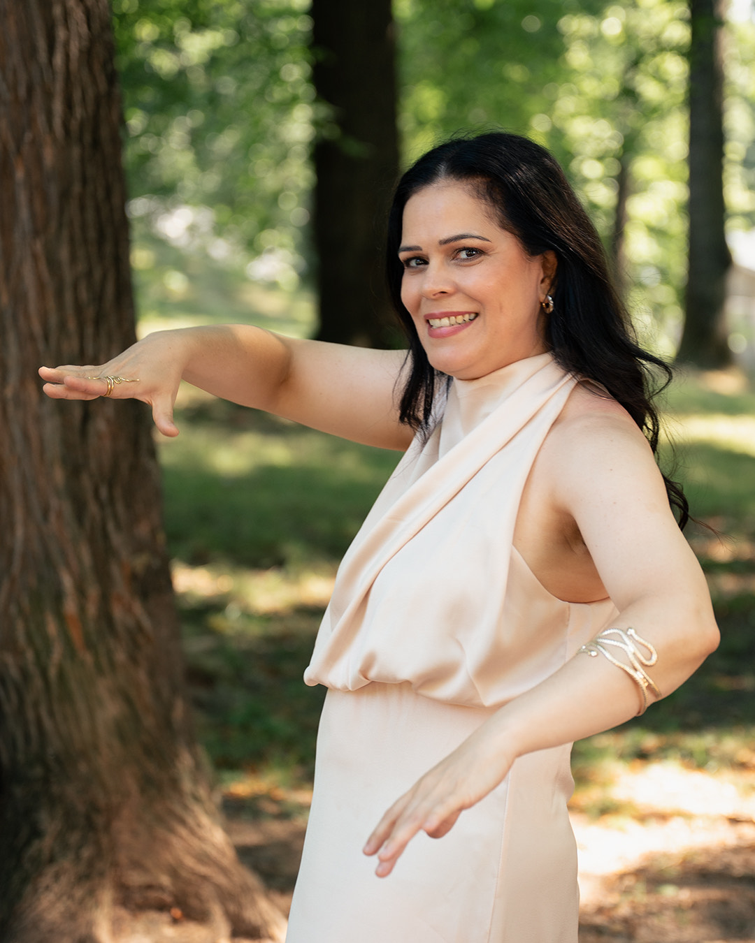 Maria i bevegelse i parken